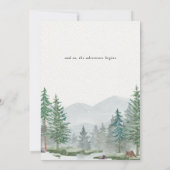 ナチュラル ベビーシャワー 水彩 森の木々 招待状 (裏面)