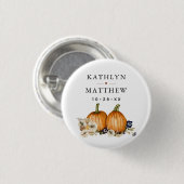 ナチュラル ボタニカル オータム パンプキン フォール ウェディング 缶バッジ (正面&裏面)