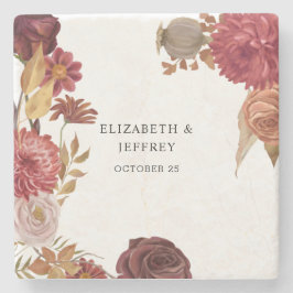 ナチュラル ボタニカル オータム フォール ウェディング ストーンコースター