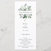 ナチュラル ボタニカル グリーンの結婚式プログラム プログラム (正面)