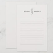 ナチュラル ボタニック リーフ I モダン ステーショナリー ペーパー (正面/裏面)