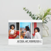 ナチュラル | ボールド3 フォト 卒業アナウンスメント 招待状 (スタンド正面)