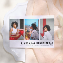 ナチュラル | ボールド3 フォト 卒業アナウンスメント 招待状