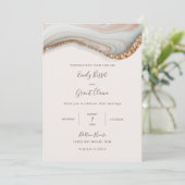 ナチュラル マーブル アゲート ウェディング インビテーション (スタンド正面)