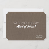 ナチュラル ユニーク ブライズメイド / オナー メイド 提案 招待状 (裏面)