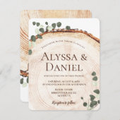 ナチュラル　ユーカリ　ボタニカル　ウッド　ウェディング 招待状 (正面/裏面)