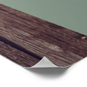 ナチュラル ライト & ウッド フォト セージ ブライダル シャワー III ポスター (角)