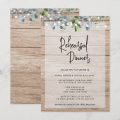 ナチュラル ライト 花 リハーサル ディナー 招待状 (正面/裏面)