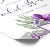 ナチュラル ラベンダー パープル ブライダル シャワー ウェルカム ポスター (角)