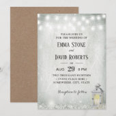 ナチュラル ランタン ベイビーズ ブレス ストリング ライト ウェディング 招待状 (正面/裏面)