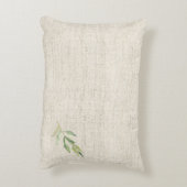 ナチュラル リネン 水彩 フラワーパターン 名前付き ホーム オータム アクセントクッション (裏面(縦))