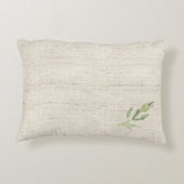 ナチュラル リネン 水彩 フラワーパターン 名前付き ホーム オータム アクセントクッション (裏面)