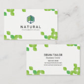 ナチュラル | リーフパターン 名刺 (正面/裏面)