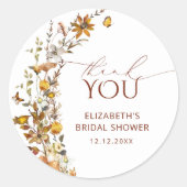 ナチュラル ワイルドフラワー ガーデン ブライダル シャワー ラウンドシール (正面)