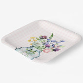 ナチュラル ワイルドフラワー メイソンジャー ピクニック ブライダルシャワー ペーパープレート (傾斜あり)