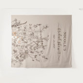 ナチュラル ワイルドフラワー 秋 ブライダルシャワー 背景 タペストリー (正面(横))