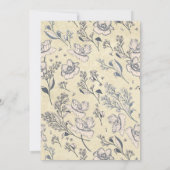 ナチュラル ヴィンテージ フラワー ウェディング ブライダル シャワー 招待状 (裏面)