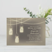 ナチュラル ヴィンテージ メイソンジャー ライト  ブライダルシャワー 招待状 (スタンド正面)