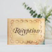 ナチュラル ヴィンテージ 紙 ウェディング レセプション カード (スタンド正面)