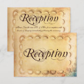 ナチュラル ヴィンテージ 紙 ウェディング レセプション カード (正面/裏面)