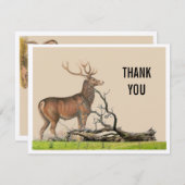 ナチュラル ヴィンテージ 鹿 感謝カード (正面/裏面)