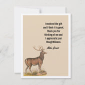 ナチュラル ヴィンテージ 鹿 感謝カード (裏面)