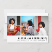 ナチュラル |写真はっきりしたの卒業発表 招待状 (正面)