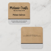 ナチュラル | 工芸品/グレーテクスチャトリム スクエア名刺 (正面/裏面)