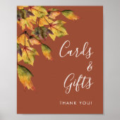 ナチュラル 秋の紅葉 ウェディング カード & ギフト ポスター (正面)