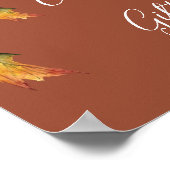 ナチュラル 秋の落ち葉 ウェディング カード & ギフト ポスター (角)