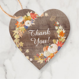 ナチュラル 秋の落ち葉 パンプキン ウェディング シャワー ギフト おしゃれ フェイバータグ