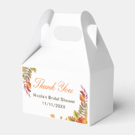 ナチュラル 秋の落ち葉 ブライダルシャワー フェイバーボックス