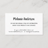 ナチュラル |美術工芸品 名刺 (裏面)