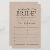 ナチュラル　花嫁は何歳？　結婚前パーティゲーム (正面/裏面)