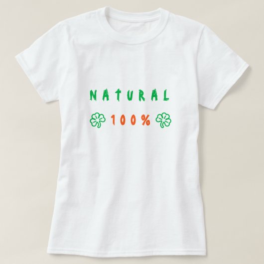 ナチュラル 100% Tシャツ - テキスト (デザイン正面)