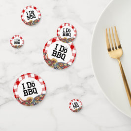 ナチュラル I Do BBQ カップルシャワーパーティー ギンガム コンフェッティ