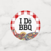ナチュラル I Do BBQ カップルシャワー パーティー ギンガム コンフェッティ (スモール正面)