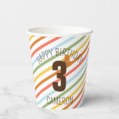 ナチュラ疑問に思ストライプのル誕生日パーティー 紙コップ (裏面)