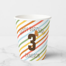 ナチュラ疑問に思ストライプのル誕生日パーティー 紙コップ