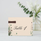 ナチュラ疑問に思ルインアイボリーブ結婚ラウンのテーブル番号 ポストカード (スタンド正面)