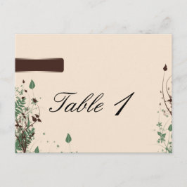 ナチュラ疑問に思ルインアイボリーブ結婚ラウンのテーブル番号 ポストカード