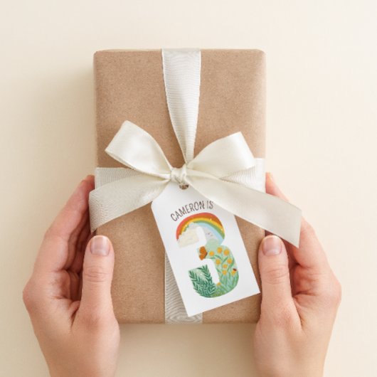 ナチュラ疑問に思ル第3誕生日ありがとう ギフトタグ