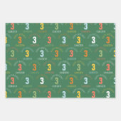 ナチュラ疑問に思ル・ワイルドと3誕生日 ラッピングペーパーシート (正面)