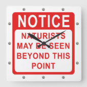 ナチュリストビーチ/ナチュリストキャンプサイン スクエア壁時計 (正面)