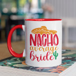 ナチョの平均花スペインの嫁の名結婚前 マグカップ<br><div class="desc">Nacho Average Bride スペインの Sombrero WeddingCustomおもしろい Names パーソナライズされた Tea Coffee Mugは、おもしろいスクリプトタイポグラフィの文字「Nacho Average Bride」を備え、ソンブレロとサボテンの植物をアクセントモダン。新婦パーソナライズされたの名前と日付が結婚逆になっている花嫁に最適なブライダルシャワーや結婚式の日。Evco Studioによる設計www.zazzle.com/store/evcostudio</div>