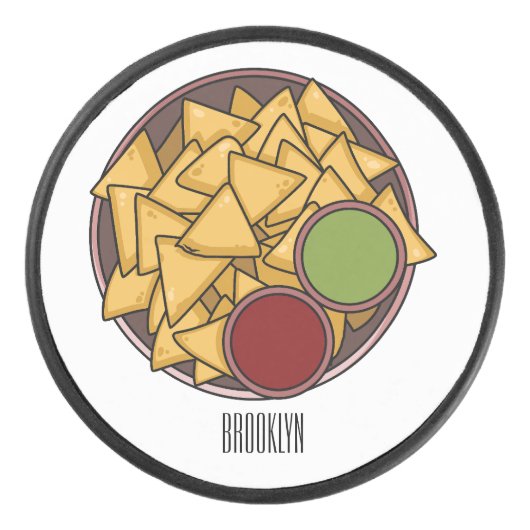 ナチョス漫画イラストレーション アイスホッケーパック (正面)