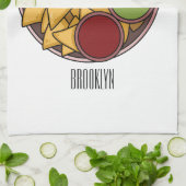 ナチョス漫画イラストレーション キッチンタオル (折り畳み)