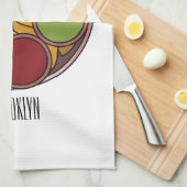 ナチョス漫画イラストレーション キッチンタオル (四つ折り)