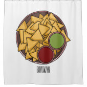 ナチョス漫画イラストレーション シャワーカーテン (正面)