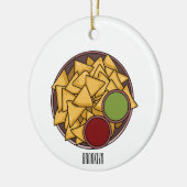 ナチョス漫画イラストレーション セラミックオーナメント (左)